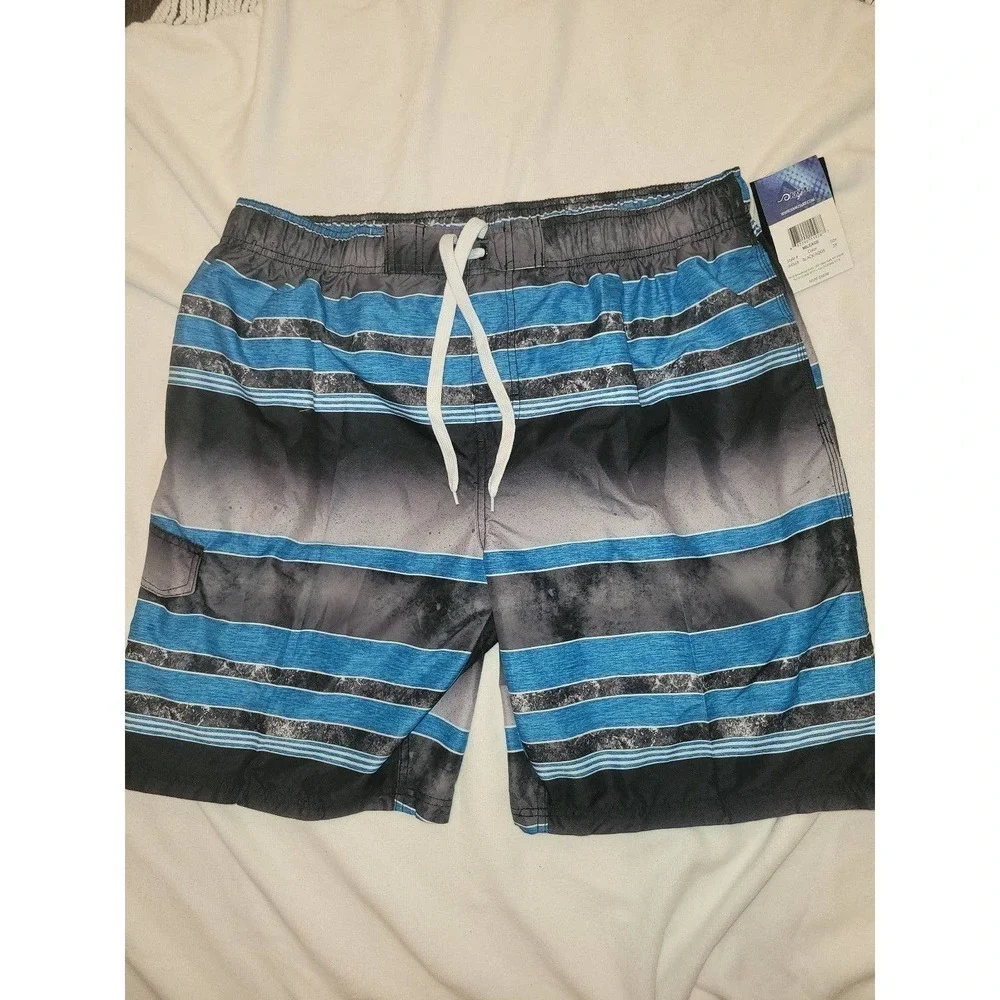 NWT Kanu surf blue and black Swim Trunks 2x